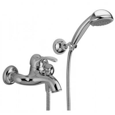 PAFFONI serie FLAVIA Rubinetto miscelatore esterno per VASCA con Set Doccia cromo lucido