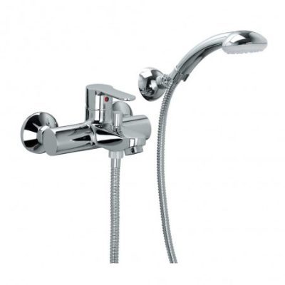 PAFFONI serie BLU Rubinetto miscelatore esterno per VASCA cromo lucido con set doccia