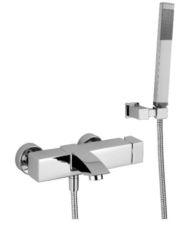 PAFFONI serie LEVEL Rubinetto miscelatore esterno per VASCA con Set Doccia cromo lucido