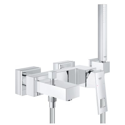 GROHE serie EUROCUBE Rubinetto miscelatore esterno per VASCA con Set Doccia cromo lucido