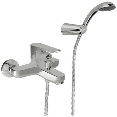 GNUTTI serie SLIM Rubinetto miscelatore esterno per VASCA con Set Doccia cromo lucido