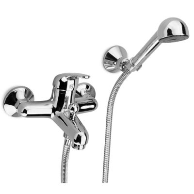 GNUTTI serie ECOLINE Rubinetto miscelatore esterno per VASCA con Set Doccia cromo lucido