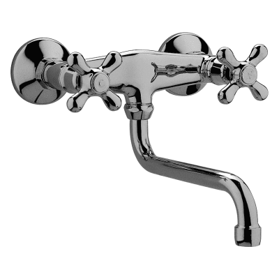 PAFFONI serie IRIS Rubinetto miscelatore per Lavabo a Muro cromo lucido con accessori