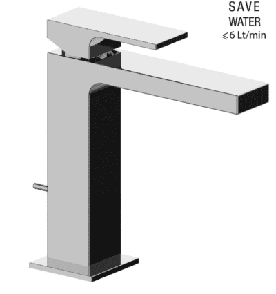 FRATTINI serie VITA DUE Rubinetto miscelatore per lavabo cromo lucido con accessori