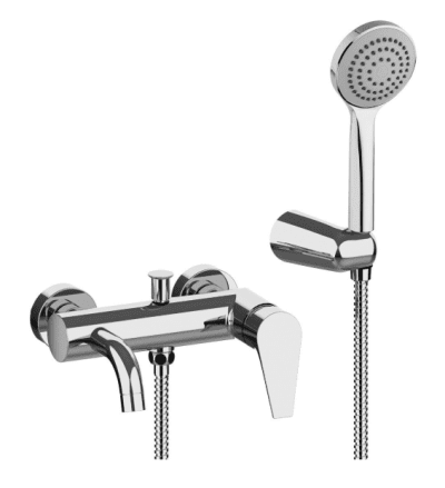 FRATTINI serie BRIO TRE Rubinetto miscelatore esterno per VASCA con Set Doccia cromo lucido