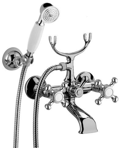 PAFFONI serie IRIS Rubinetto miscelatore esterno per VASCA con Set Doccia cromo lucido