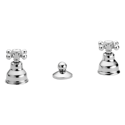 PAFFONI serie IRIS Rubinetto miscelatore per Bidet Tre Fori cromo lucido con accessori