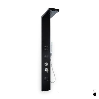 COLONNA DOCCIA MULTIFUNZIONE MOD. MANHATTAN ALLUMINIO - Nero