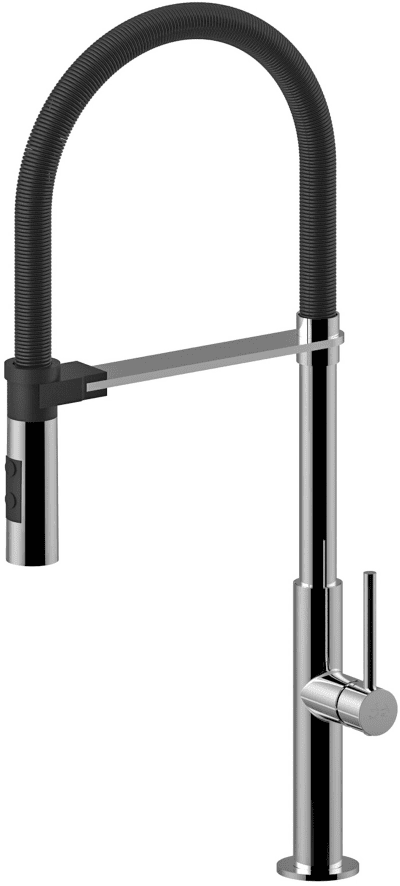 PAFFONI Serie CHEF Miscelatore lavello monoforo alto con Canna Orientabile Nero